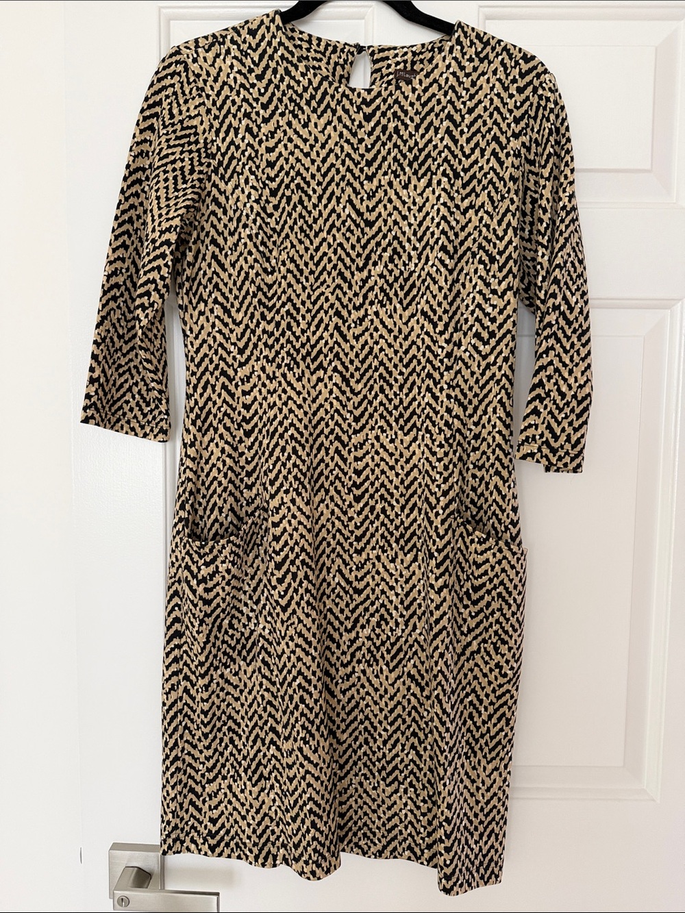 J.McLaughlin Geometric Dress in Black & Tan Size Small